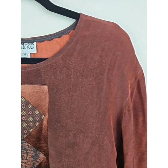 Yasuko Blouse Top Elastic Waist Pants Silk Accents Size Small Medium Made in USA - Picture 6 of 15